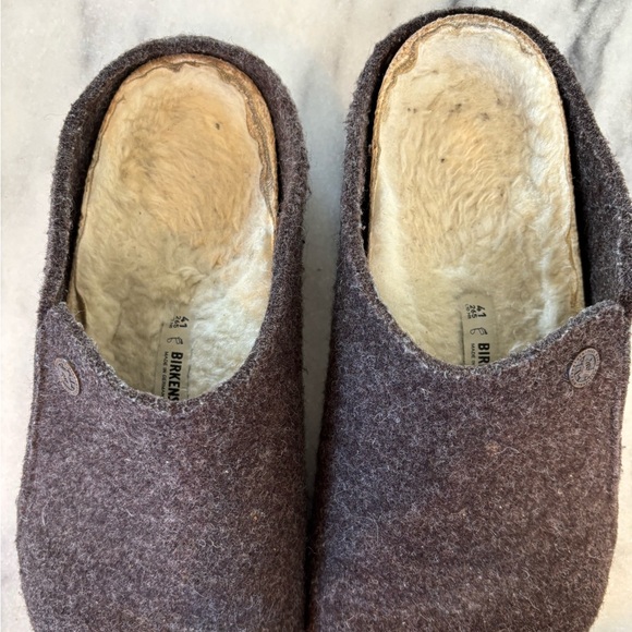 Birkenstock Dark Brown Wool Slip-Ons - Picture 7 of 7
